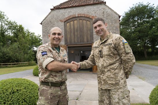 Padre Mahor Andy Latifa and Padre Lt Andriy Khomyshyn of the Ukranian Army.